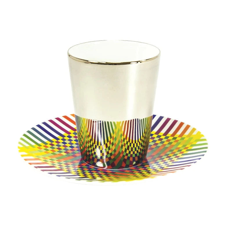 Julio Le Parc - Cofret tasses a cafe (soucoupes platinees)