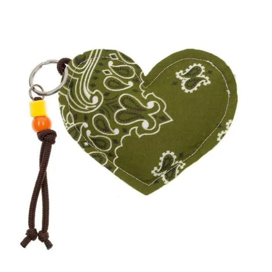 Keyring - HEART - Bronze / Green Weekend