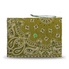 Zipped Quilted Pouch - TREFLE - Bronze / Green Weekend