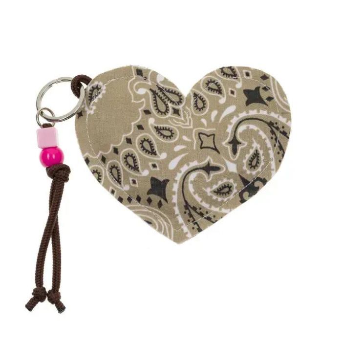 Keyring - HEART - Beige / Brown