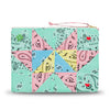 Zipped Quilted Pouch - PATCHWORK - Mint / Colorblock