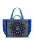 Quilted Maxi Cabas Tote - PATCHWORK - Navy / Chambray