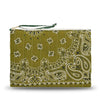 Zipped Quilted Pouch - TREFLE - Bronze / Green Weekend