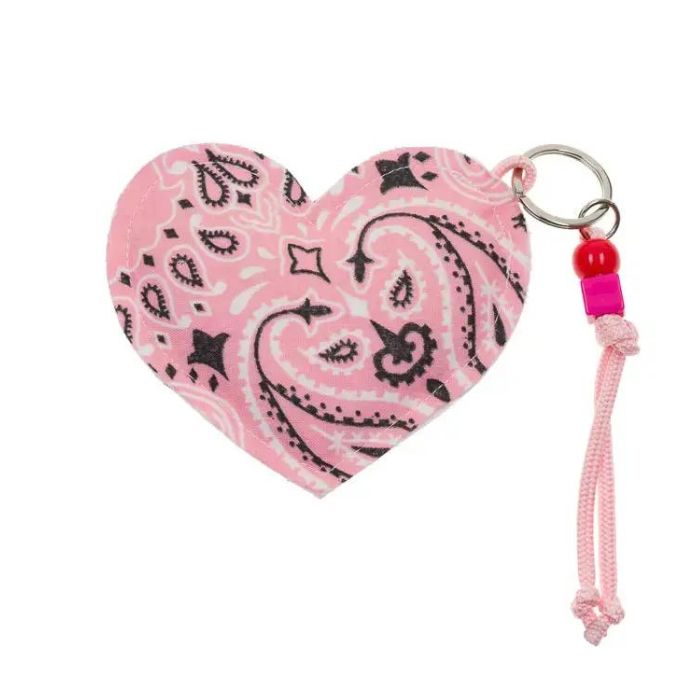 Keyring - HEART - Vintage Red / Pale Pink