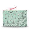 Zippered Quilted Pouch - RAINBOW - Mint / Strawberry / Pink