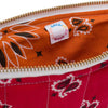 Zipped Quilted Pouch - HEART - Real Red / Burnt Orange