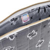 Zipped Quilted Pouch - YIN & YANG - Pale Grey / Dark Grey