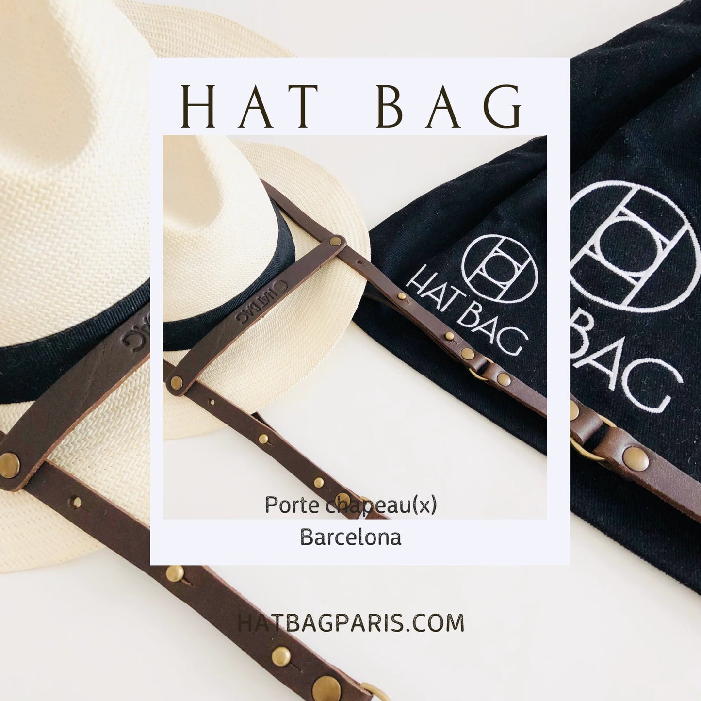 Hat Bag “Barcelona”: Hat holder in chocolate brown leather