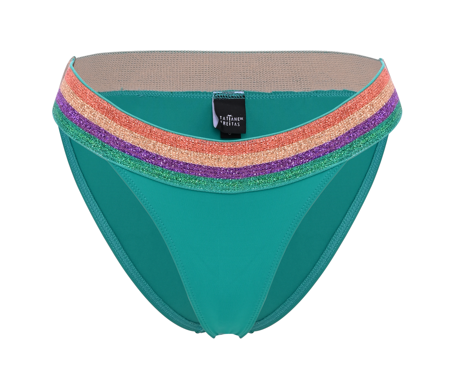 Golden Swimsuit Bottoms Turquoise Green