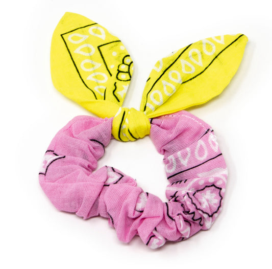 Bandana Scrunchie Pink/Yellow