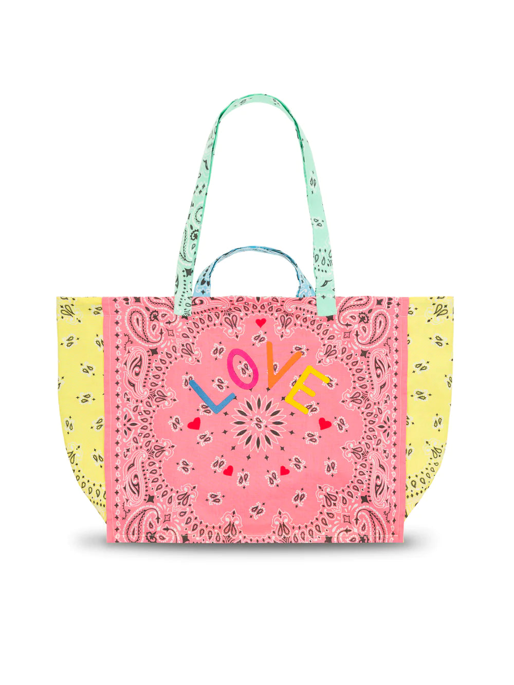 Medium Cabas Tote - LOVE - Strawberry Pink / Colorblock