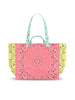 Medium Cabas Tote - LOVE - Strawberry Pink / Colorblock