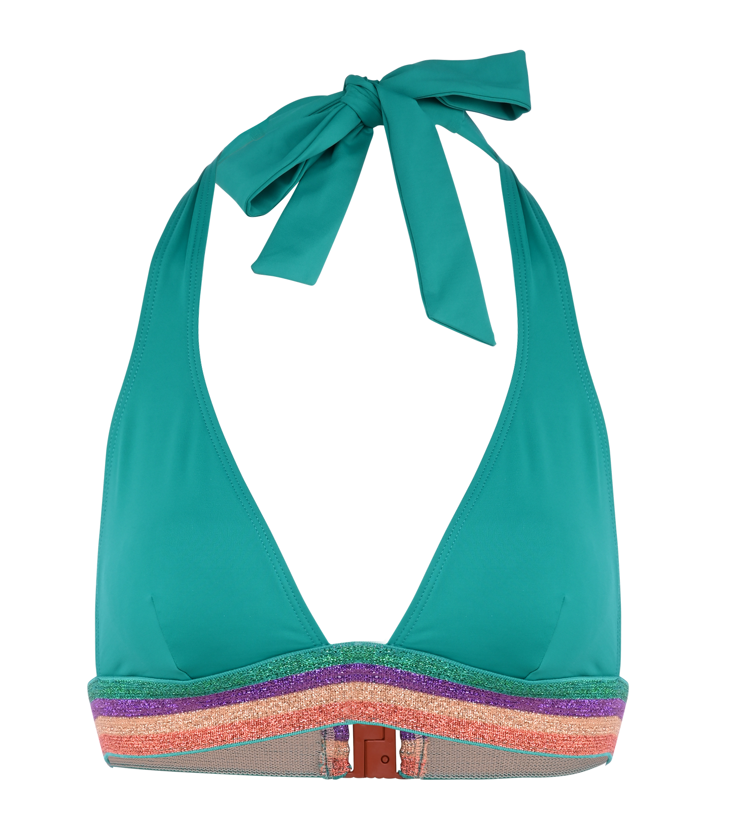 Golden Swimsuit Top Turquoise Green