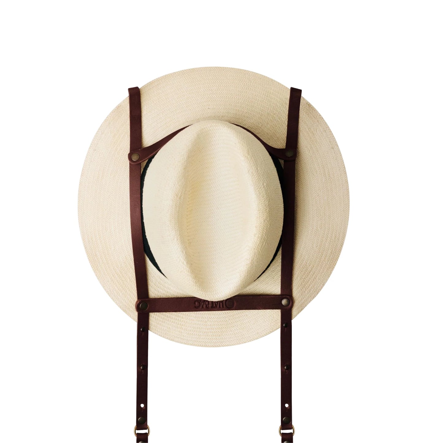 Hat Bag “Barcelona”: Hat holder in chocolate brown leather