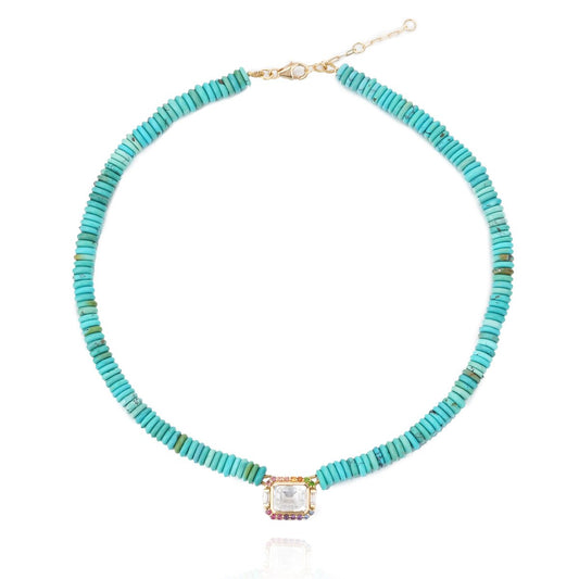 Molly rondelle turquoise necklace