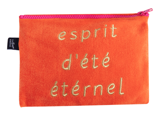 Orange Terry Embroidered Pouches