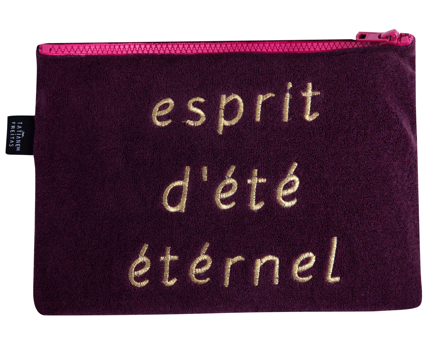 Plum Terry Embroidered Pouches