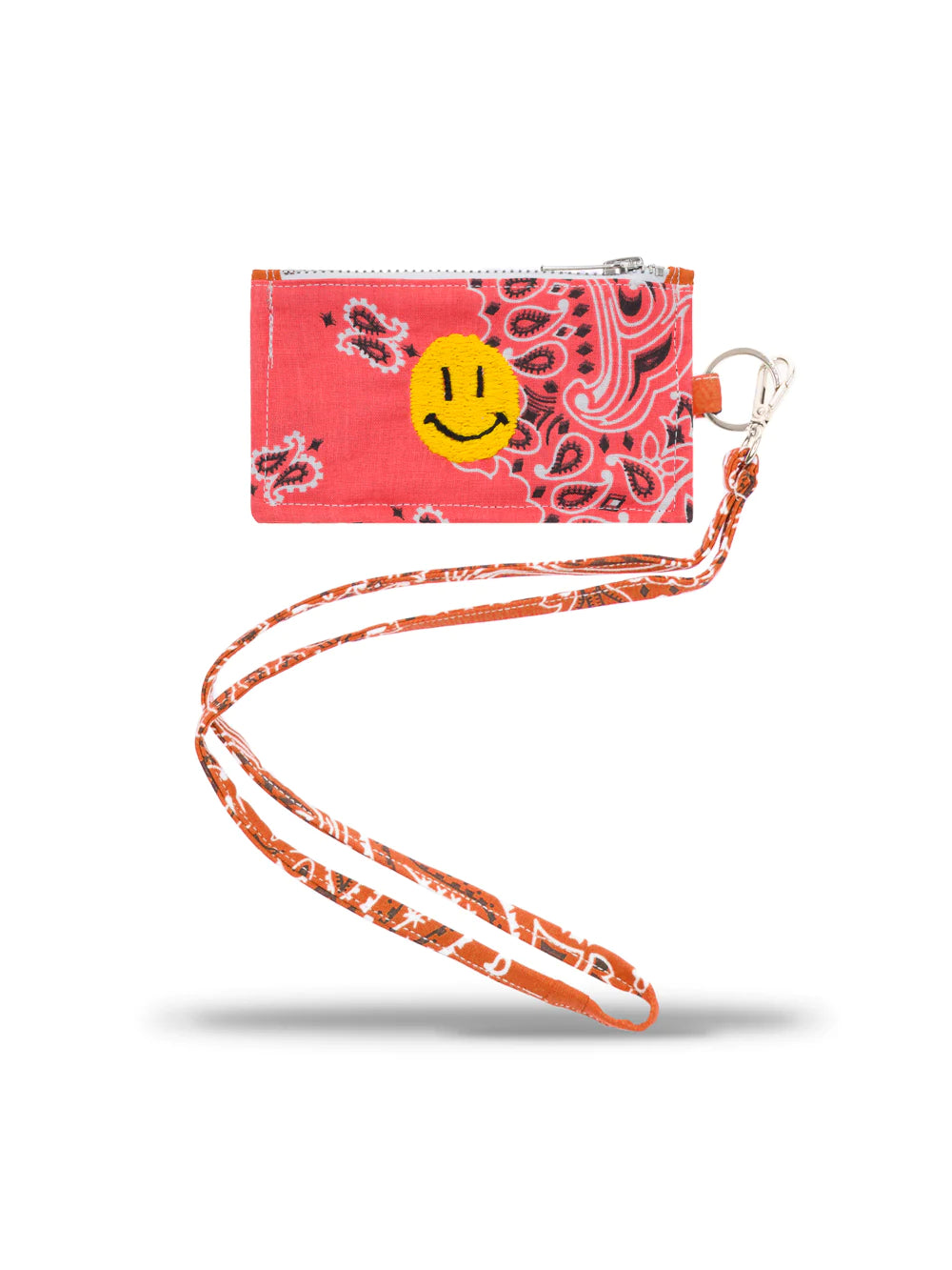 Card Holder - HAPPY FACE - Honey Suckle / Burnt Orange