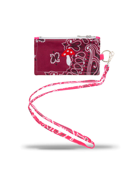 Card Holder - MUSHROOM - Burgundy / Fuchsia