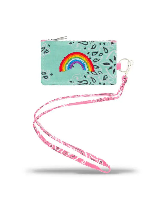 Card Holder - RAINBOW - Mint / Pale Pink