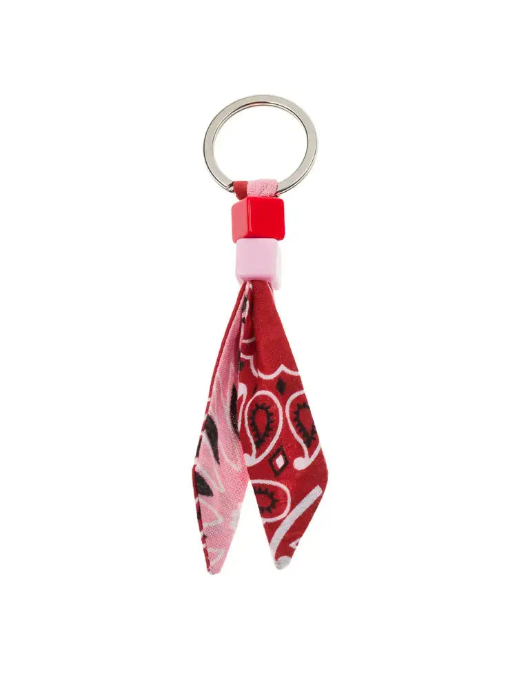 Bandana keyring - Vintage Red / Pale Pink