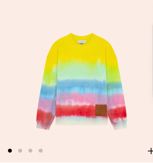 Tie-Dye Leather Patch Sweatshirt