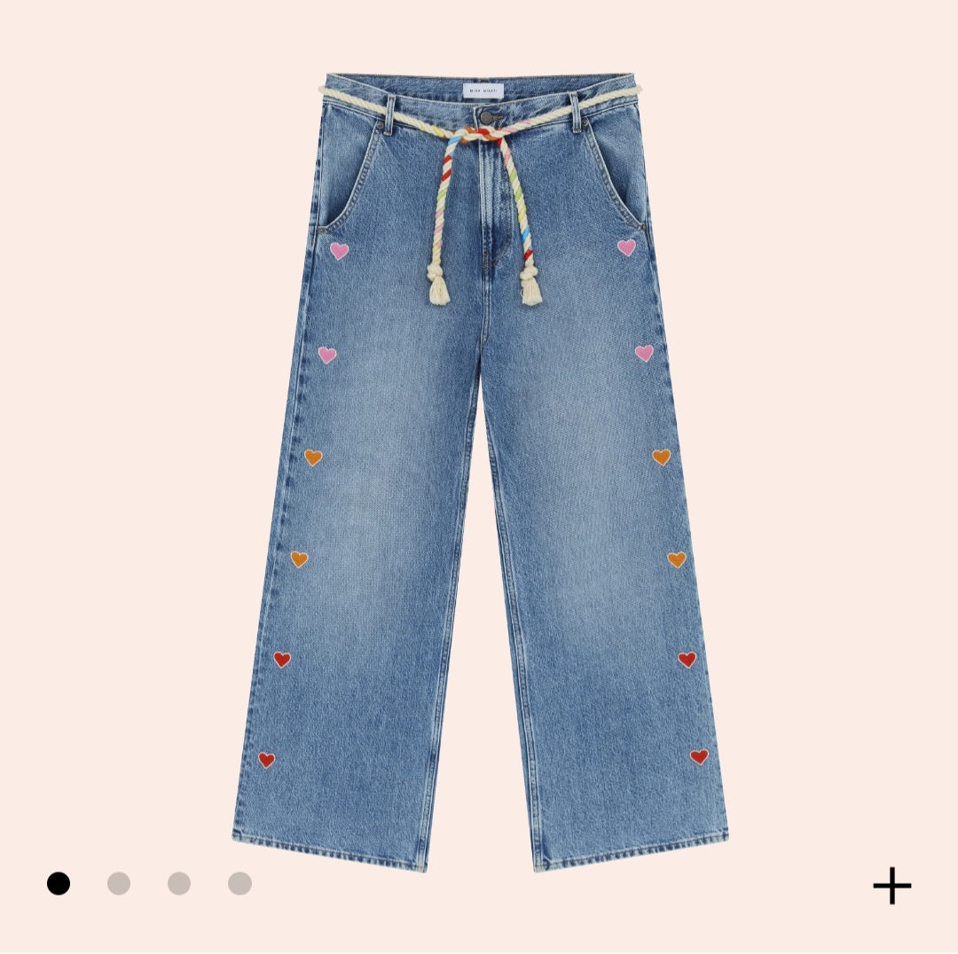 Embroidered Heart Jeans