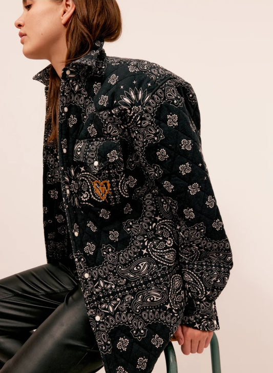 Quilted Shirt Jacket Black